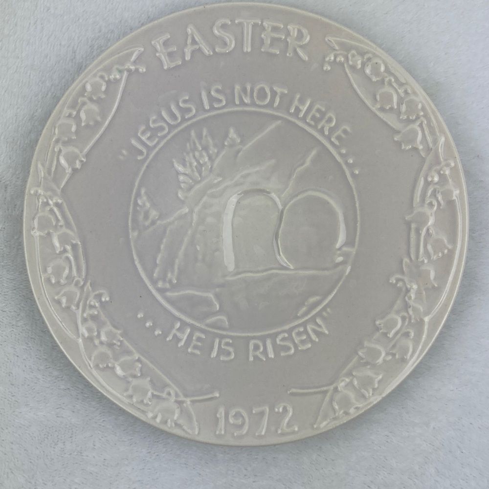 VTG 1972 Frankoma He Is Risen Easter Plate Oral Robert’s Association Tulsa 7”
